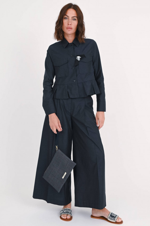 Odeeh Jacke mit Schößchen in Midnight