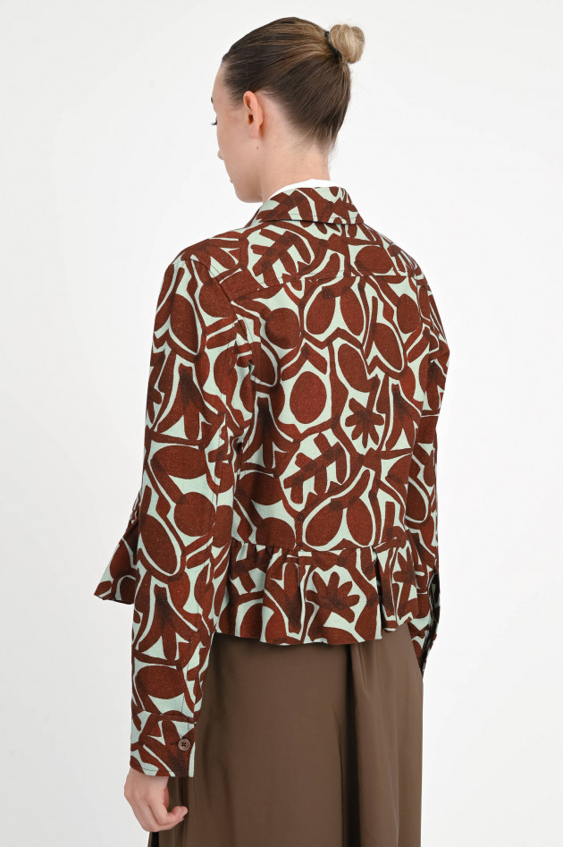 Odeeh Jacke mit abstraktem Print in Aubergine/Türkis