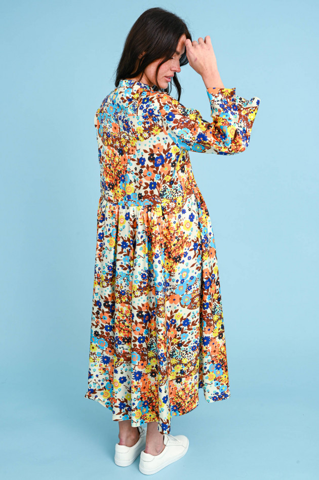 Odeeh Midi-Blusenkleid aus Seide in Multicolor