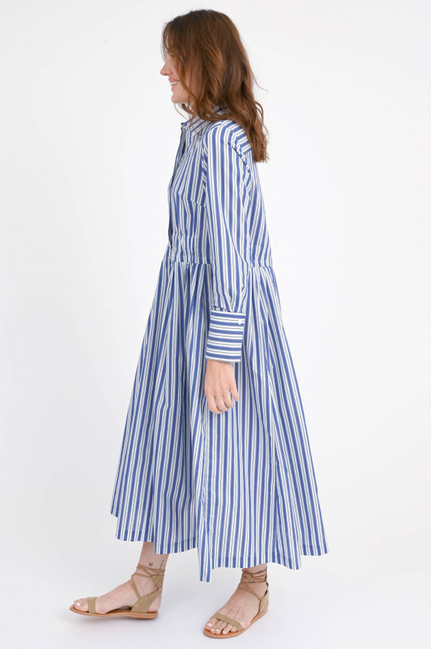 Odeeh Gestreiftes Midi-Kleid in Blau/Weiß
