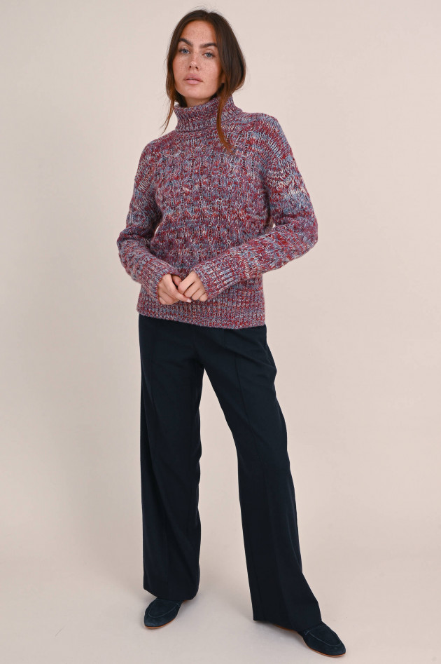 Odeeh Grobstrick Pullover in Rot/Blau meliert