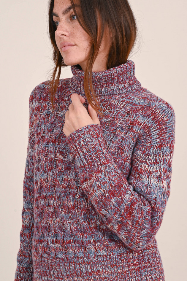 Odeeh Grobstrick Pullover in Rot/Blau meliert