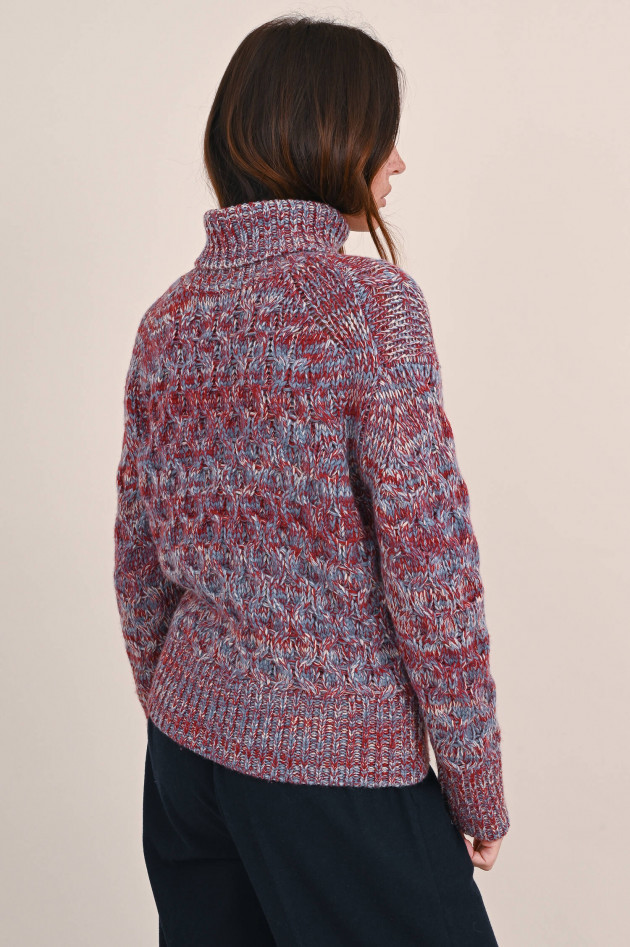 Odeeh Grobstrick Pullover in Rot/Blau meliert