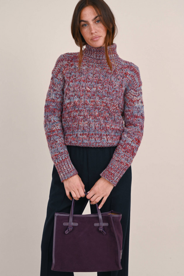 Odeeh Grobstrick Pullover in Rot/Blau meliert