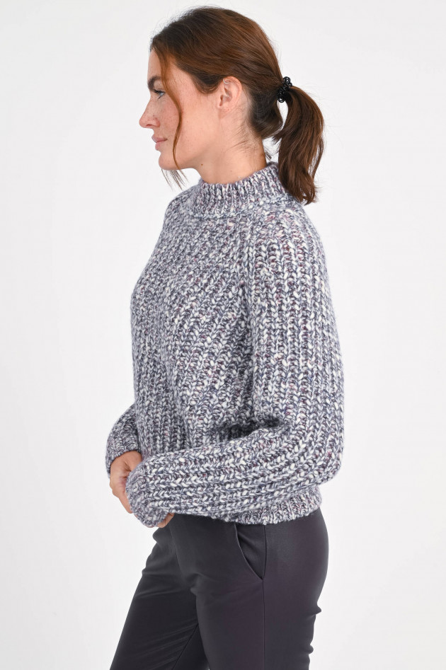 Odeeh Strickpullover aus Woll-Mix in Viollet meliert