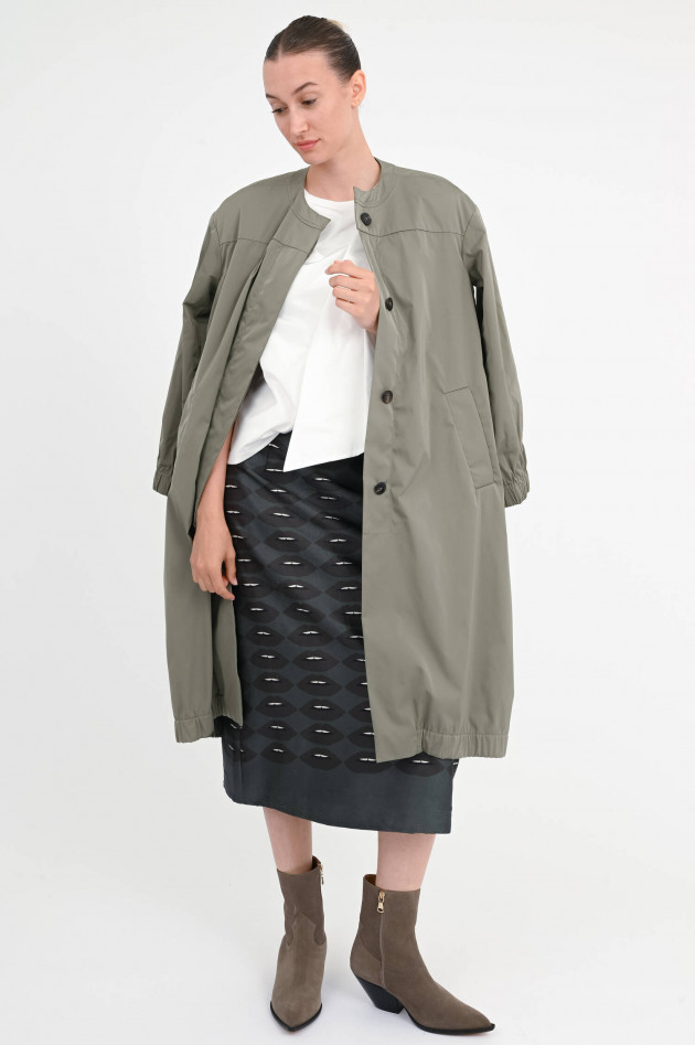 Odeeh Midi-Rock mit Lips-Print in Aubergine/Shadow