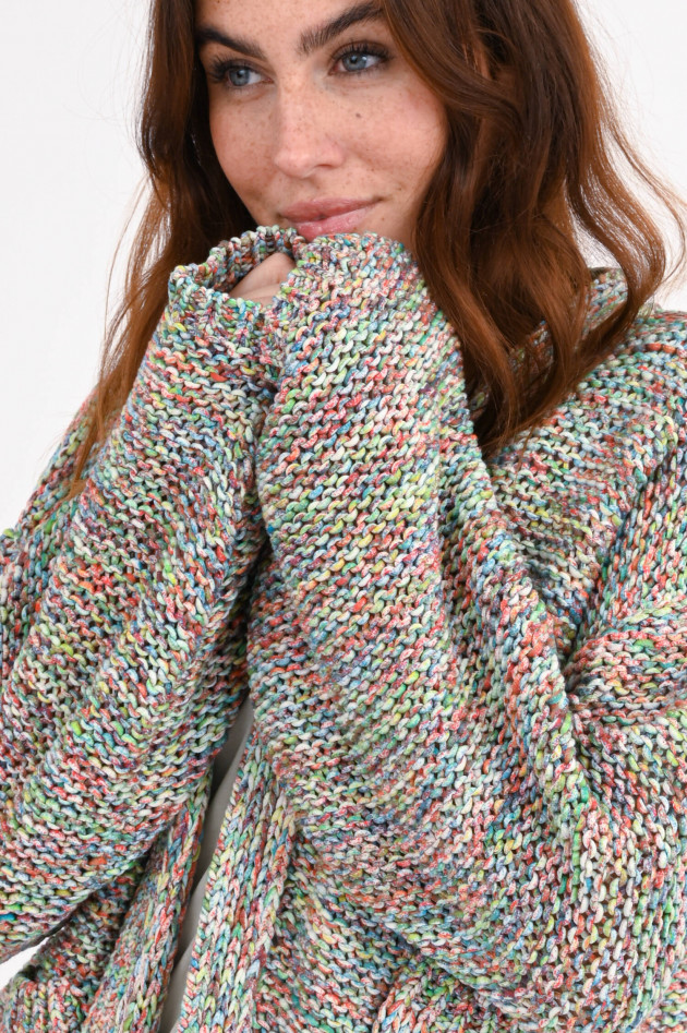 Odeeh Kurzer Grobstrick Cardigan in Multicolor