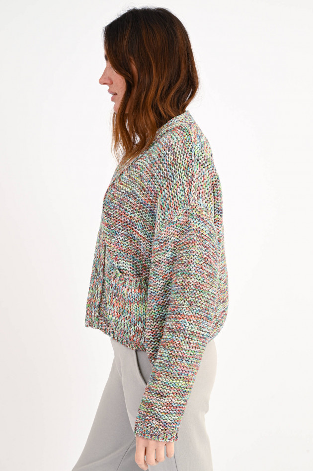 Odeeh Kurzer Grobstrick Cardigan in Multicolor