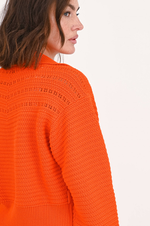 Odeeh Strickweste mit Polokragen in Blutorange