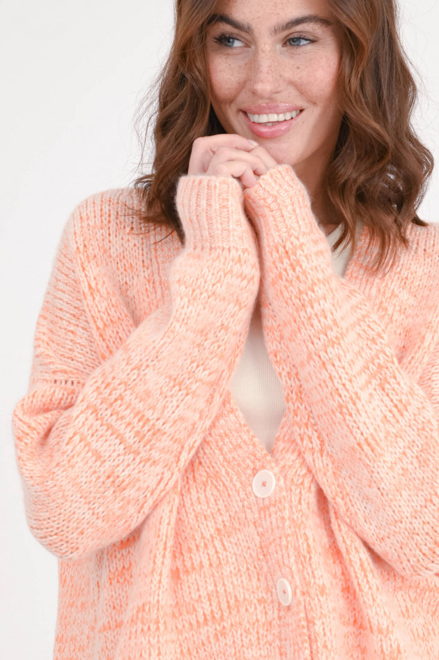 Odeeh Cardigan aus Woll-Cashmere-Mix in Papaya meliert