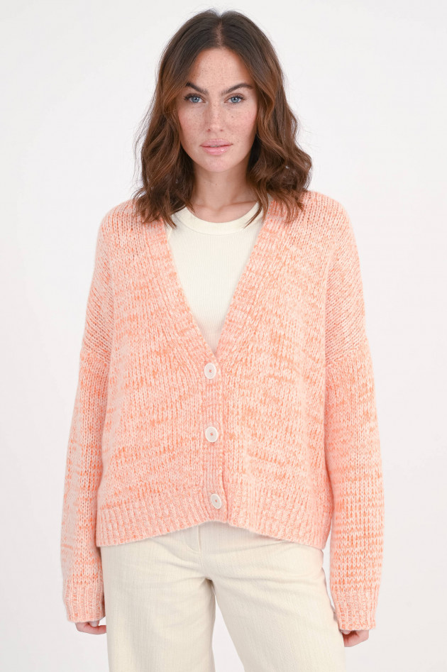Odeeh Cardigan aus Woll-Cashmere-Mix in Papaya meliert