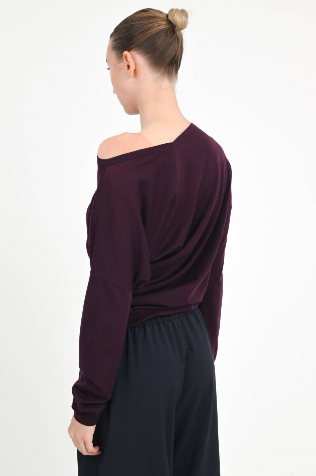 Odeeh Strickshirt mit Raffungen in Aubergine