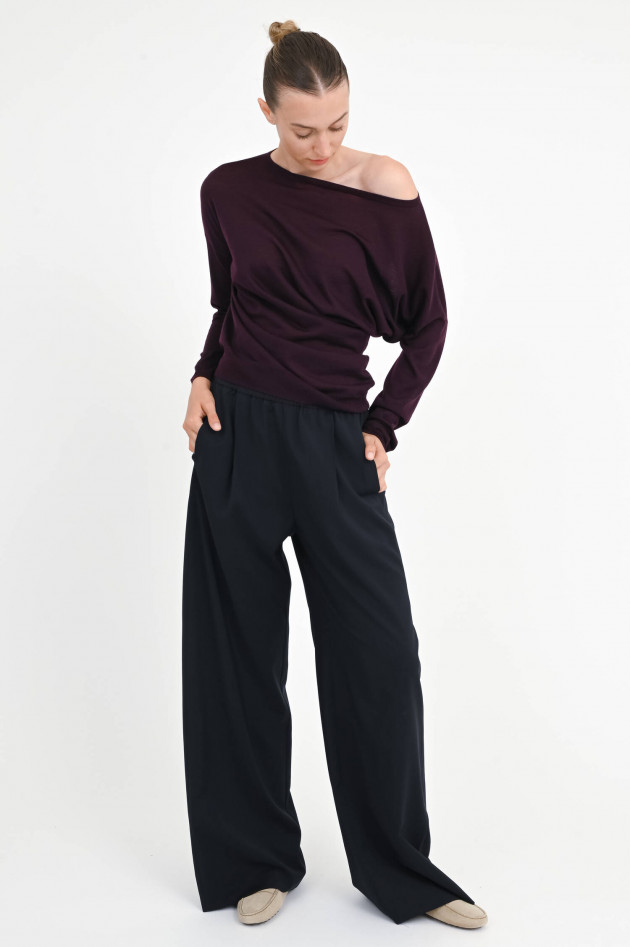 Odeeh Strickshirt mit Raffungen in Aubergine