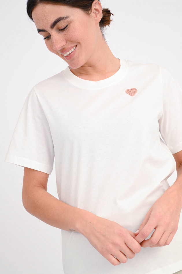Odeeh T-Shirt mit gehäkelten Details in Weiß