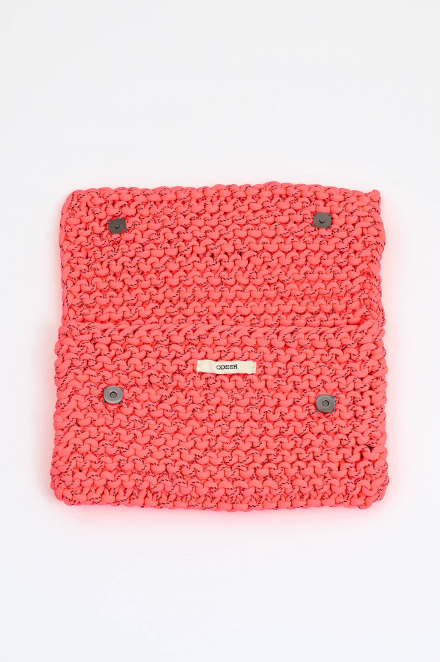 Odeeh Gehäkelte Clutch in Neonpink