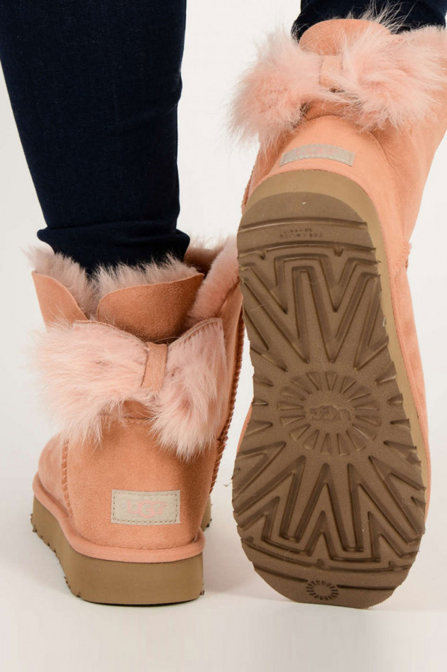 UGG Boots FLUFF BOW MINI CLASSIC Sultan in Pfirsich