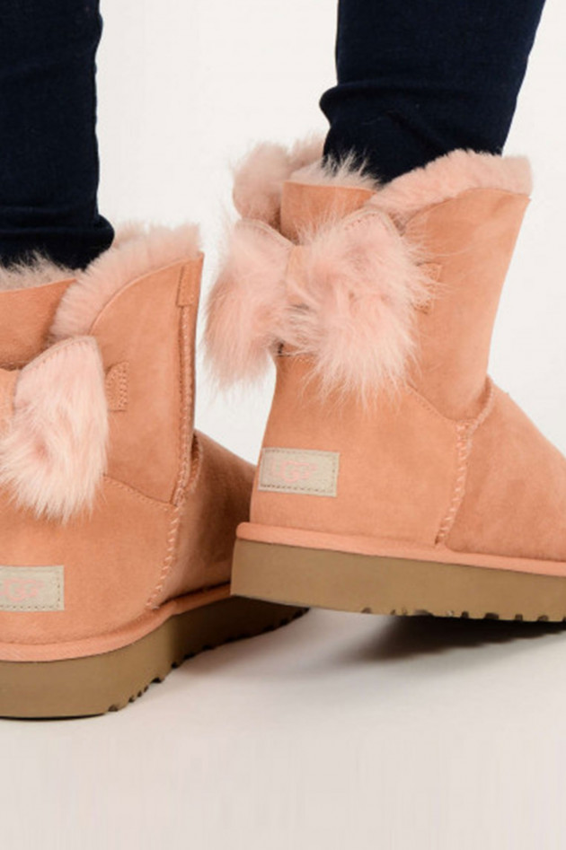 UGG Boots FLUFF BOW MINI CLASSIC Sultan in Pfirsich