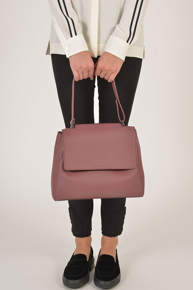 Orciani Tasche aus genarbtem Leder in Rosa