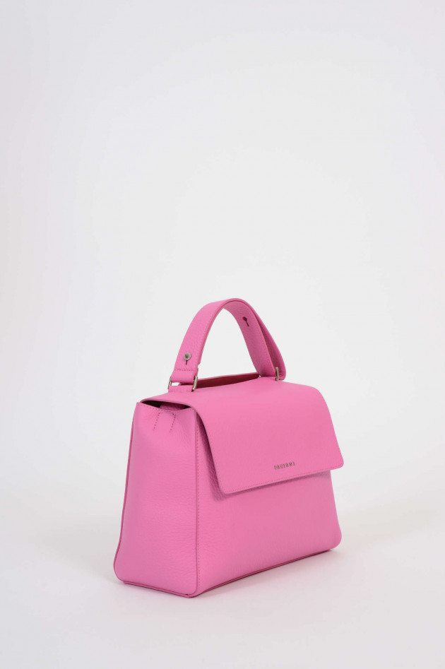 Orciani Tasche aus genarbtem Leder in Pink