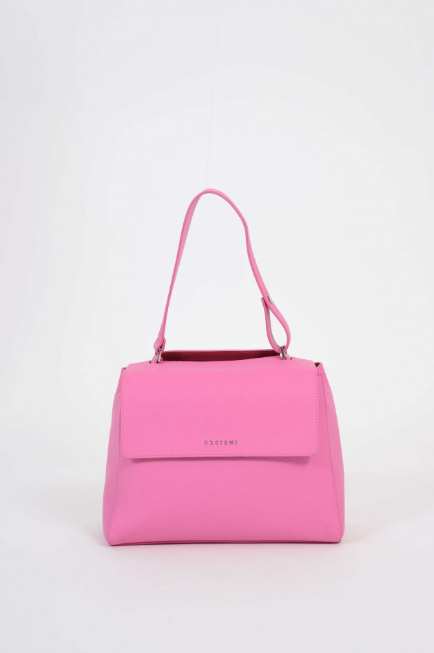 Orciani Tasche aus genarbtem Leder in Pink