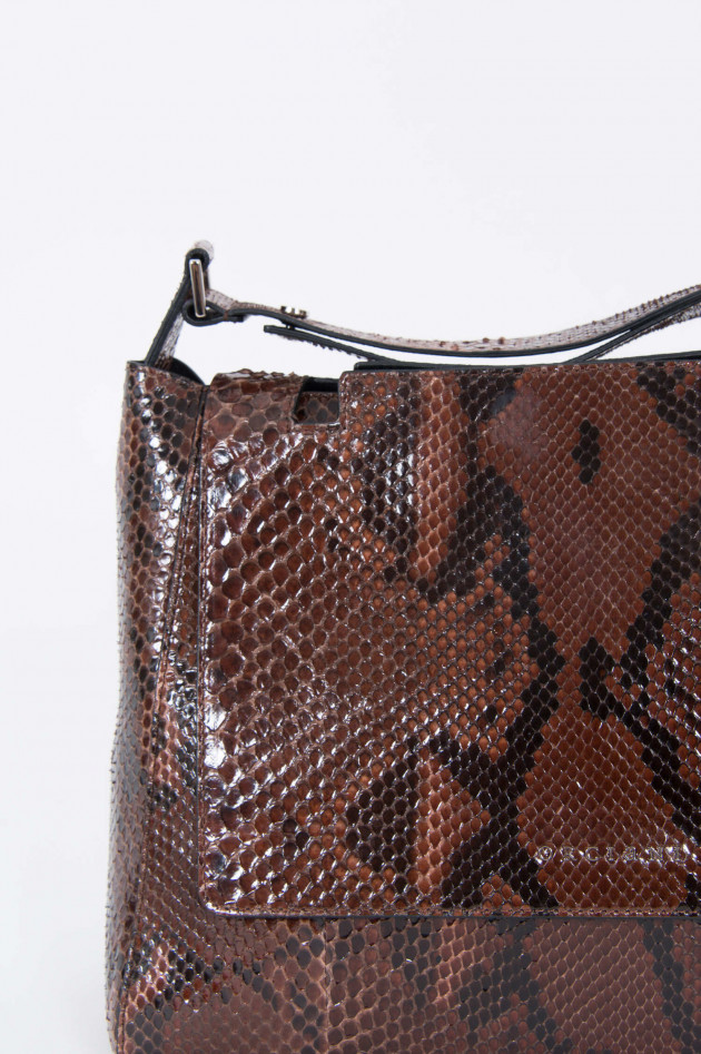 Orciani Tasche aus Pythonleder in Braun
