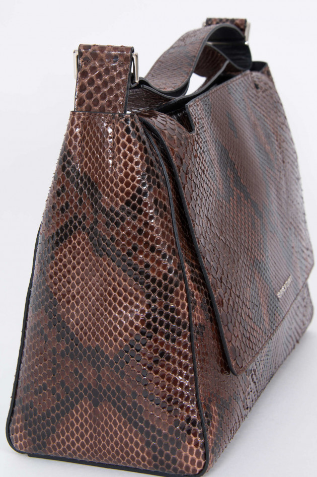 Orciani Tasche aus Pythonleder in Braun