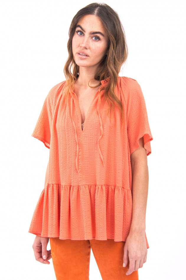 Ottodame Bluse aus Musselin-Stoff in Papaya