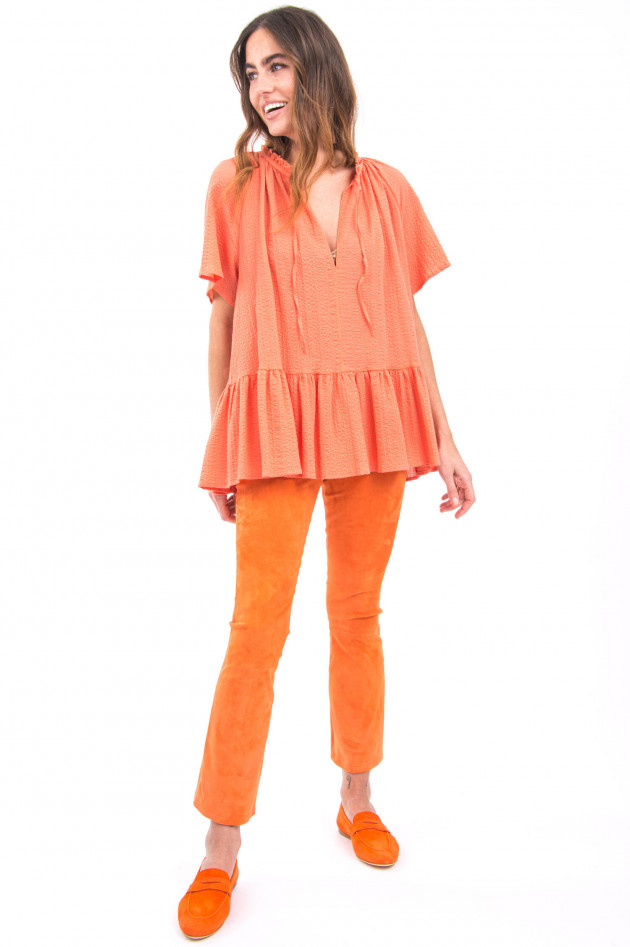 Ottodame Bluse aus Musselin-Stoff in Papaya