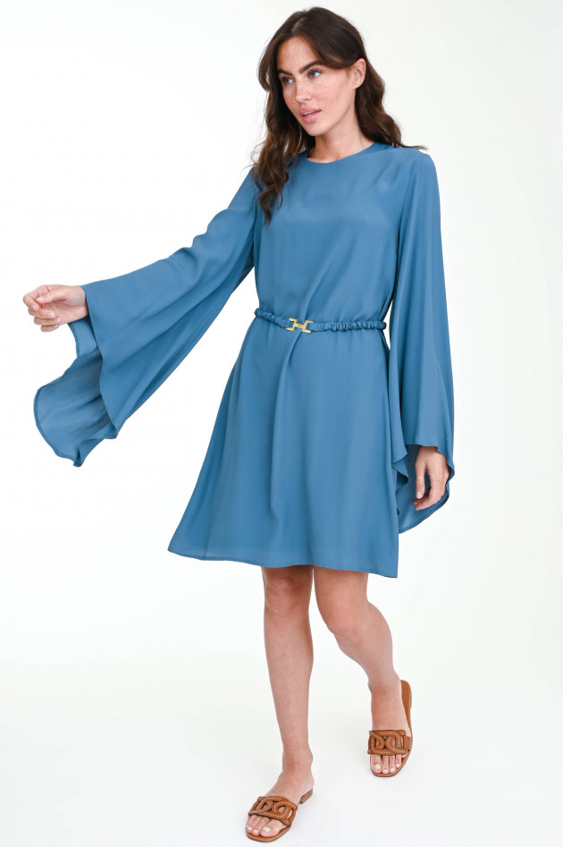 Ottodame Kleid mit Taillengürtel in Azurblau