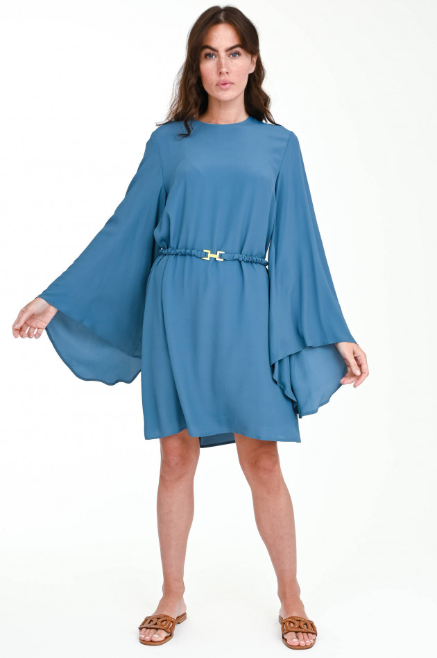 Ottodame Kleid mit Taillengürtel in Azurblau