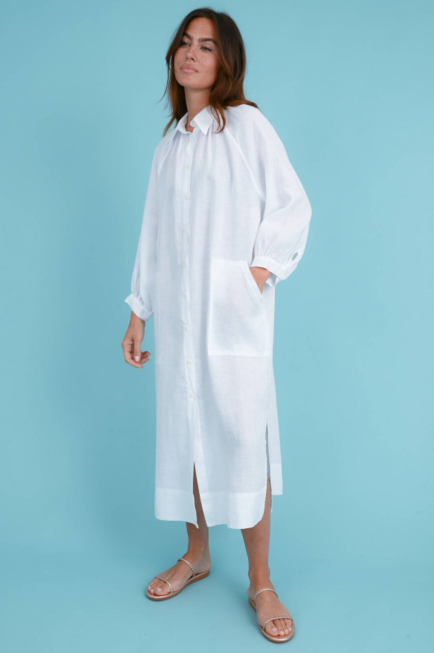 Ottodame Blusenkleid aus Leinen in Weiß