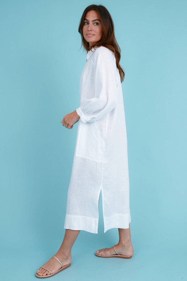 Ottodame Blusenkleid aus Leinen in Weiß