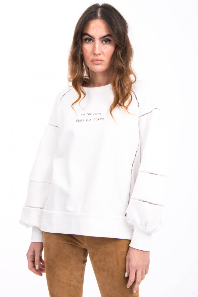 Ottodame Sweater mit Schriftzug in Weiß