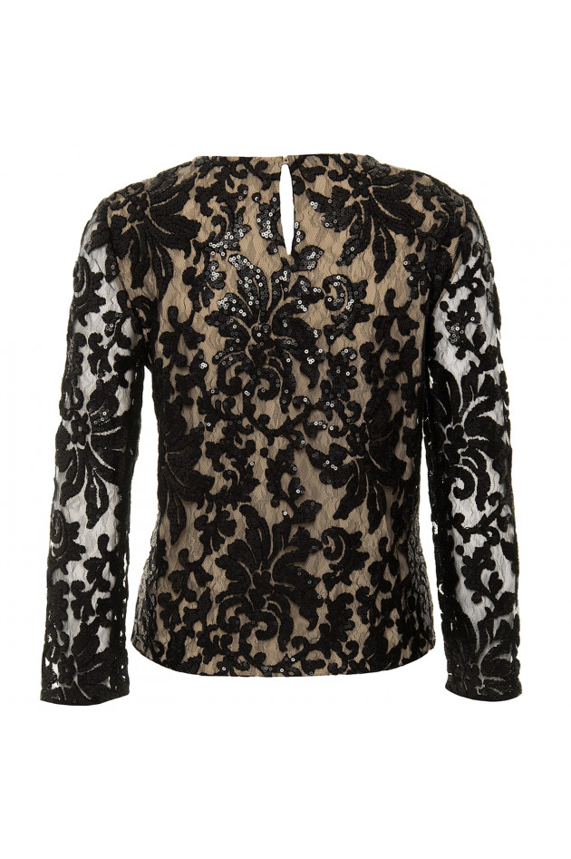 Diane von Fürstenberg Paillettenshirt in Schwarz/Nude