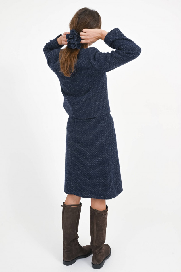 Pamela Henson Blumen-Tweed-Anstecker in Midnight