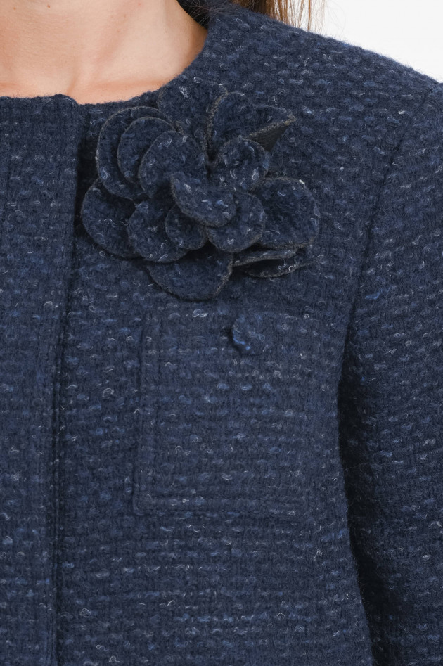 Pamela Henson Blumen-Tweed-Anstecker in Midnight