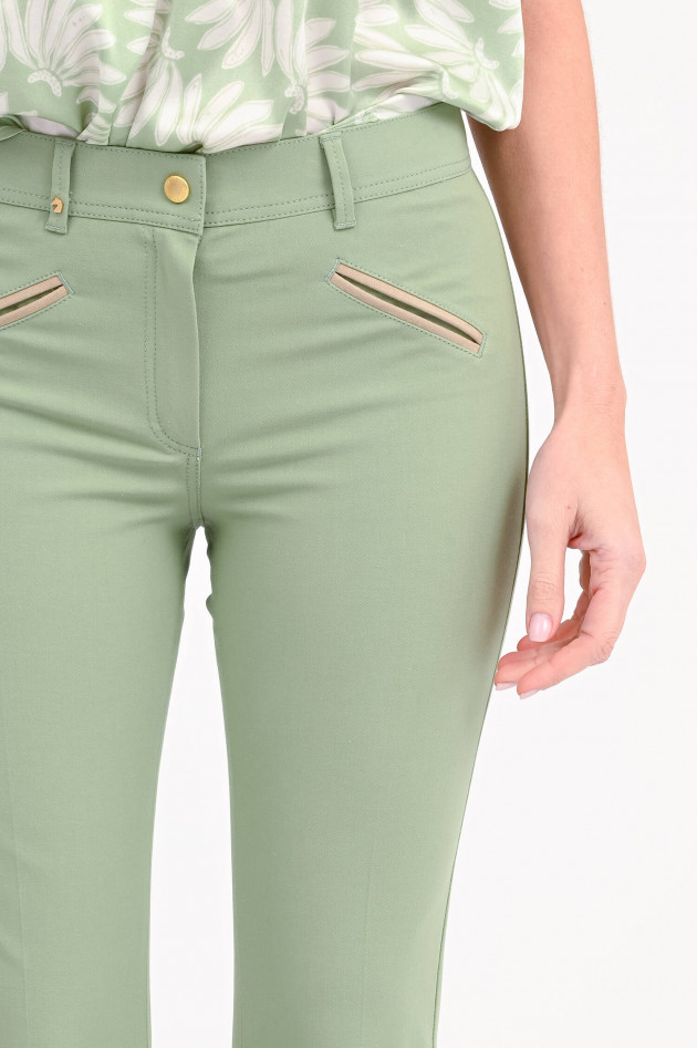 Pamela Henson  Chino ROYAL mit Lederdetails in Dark Sage