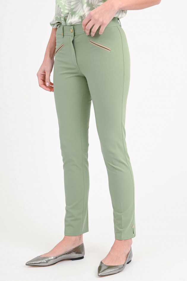 Pamela Henson  Chino ROYAL mit Lederdetails in Dark Sage