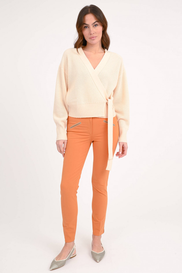 Pamela Henson  Chino ROYAL mit Lederdetails in Papaya