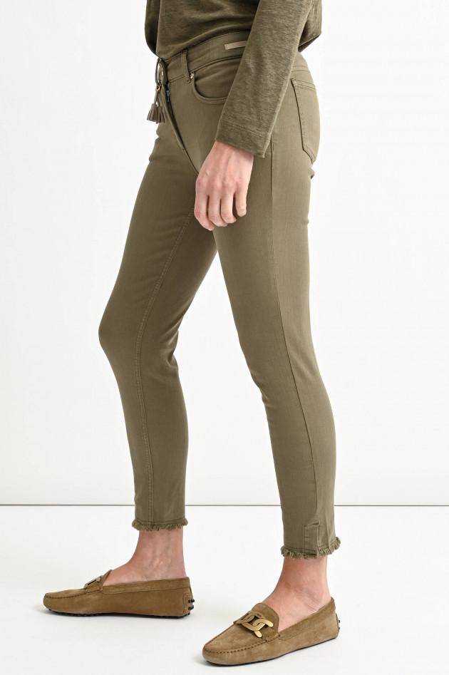 Pamela Henson Jeans CINQ CUT in Oliv