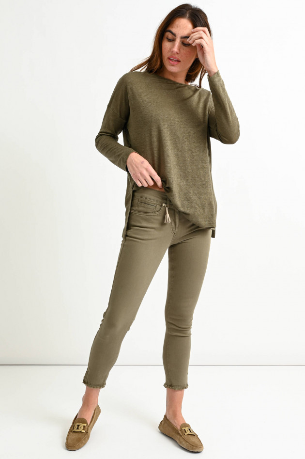 Pamela Henson Jeans CINQ CUT in Oliv