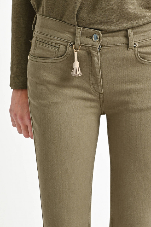 Pamela Henson Jeans CINQ CUT in Oliv