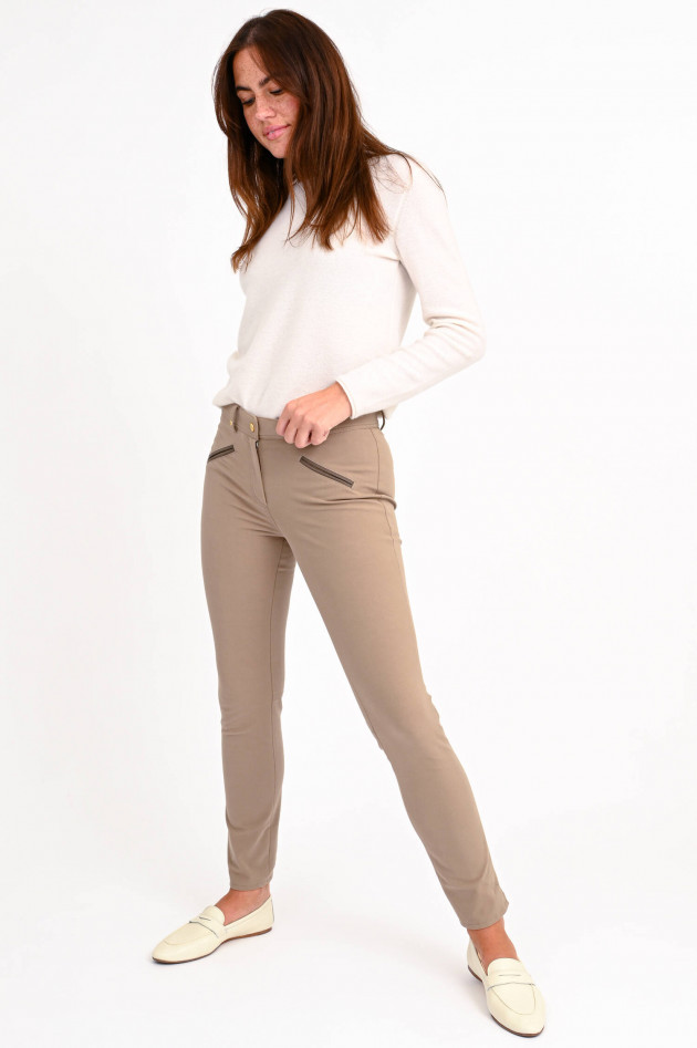 Pamela Henson Stretch-Hose ROYAL in Taupe