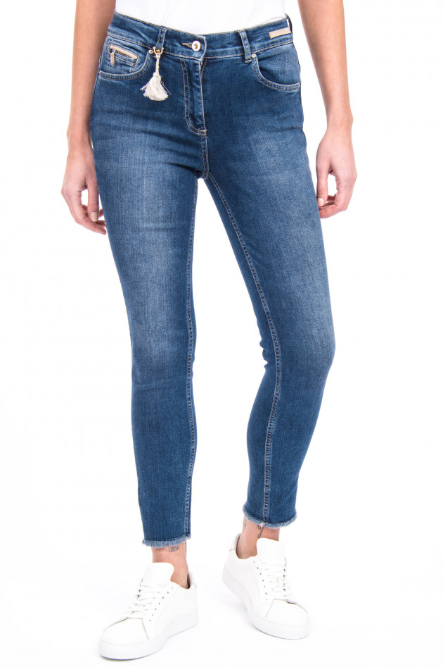 Pamela Henson Jeans CINQ CUT in Mittelblau