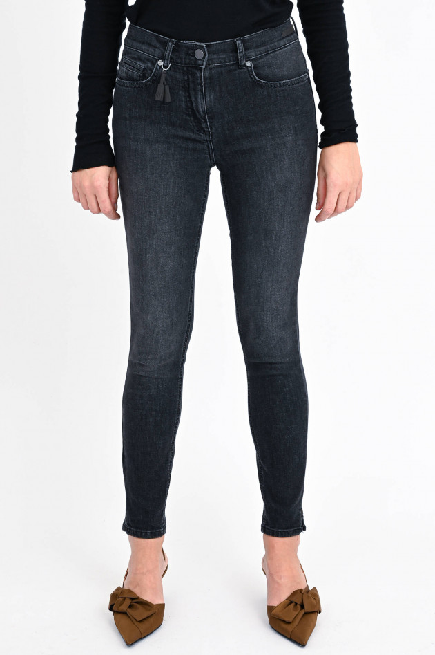 Pamela Henson Slim-Fit Jeans CINQ in Grauschwarz