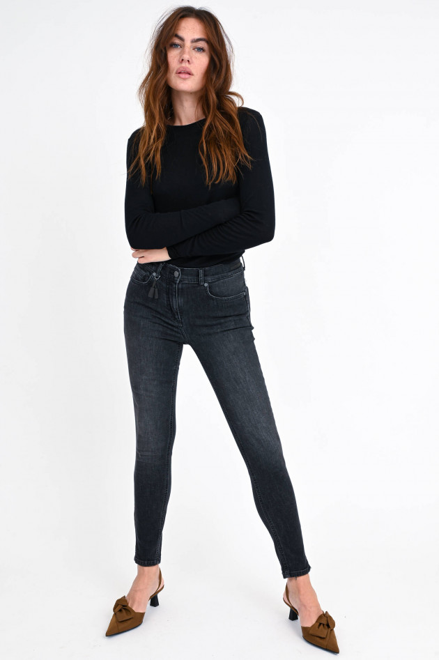 Pamela Henson Slim-Fit Jeans CINQ in Grauschwarz