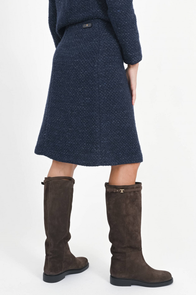 Pamela Henson Tweed Rock HALLA mit Paspeltasche in Midnight