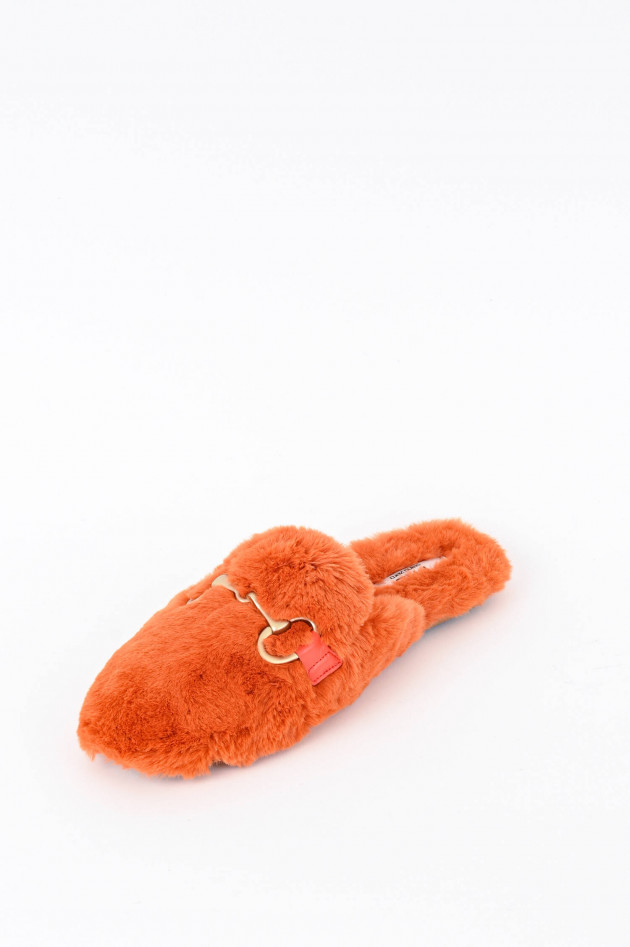 Pao Fell-Pantoffel mit Schnalle in Orange