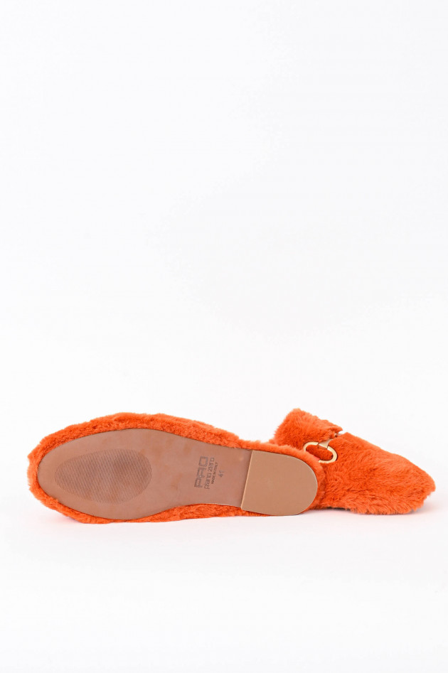 Pao Fell-Pantoffel mit Schnalle in Orange