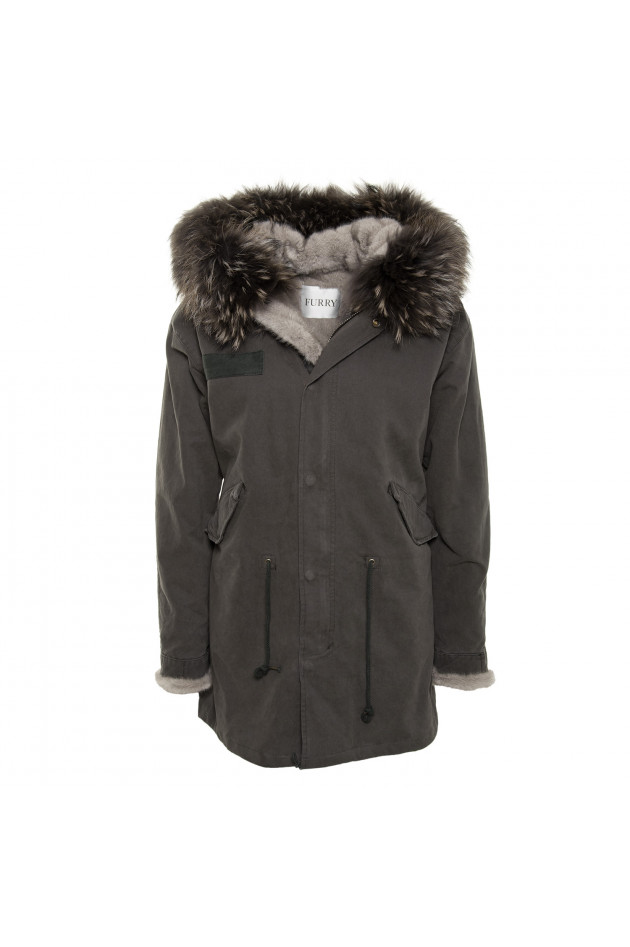 FURRY Parka in Grau